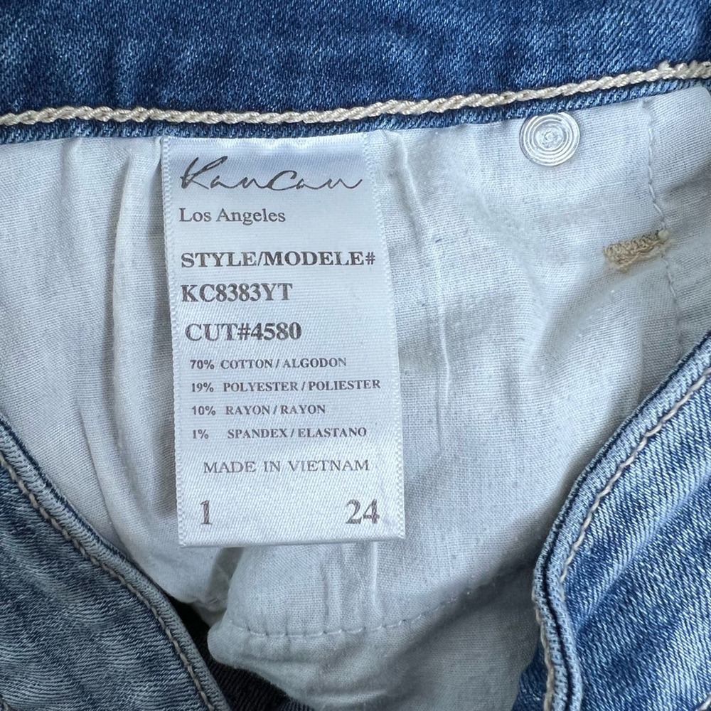 Kancan Womens Miranda-Vera Capri Jeans Blue Distressed Stretch Pockets Juniors 1 - Picture 7 of 9